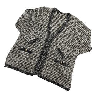 Isaac Mizrahi Live Cardigan Sweater Jacket Womens 3X Button Front Metallic NWOT